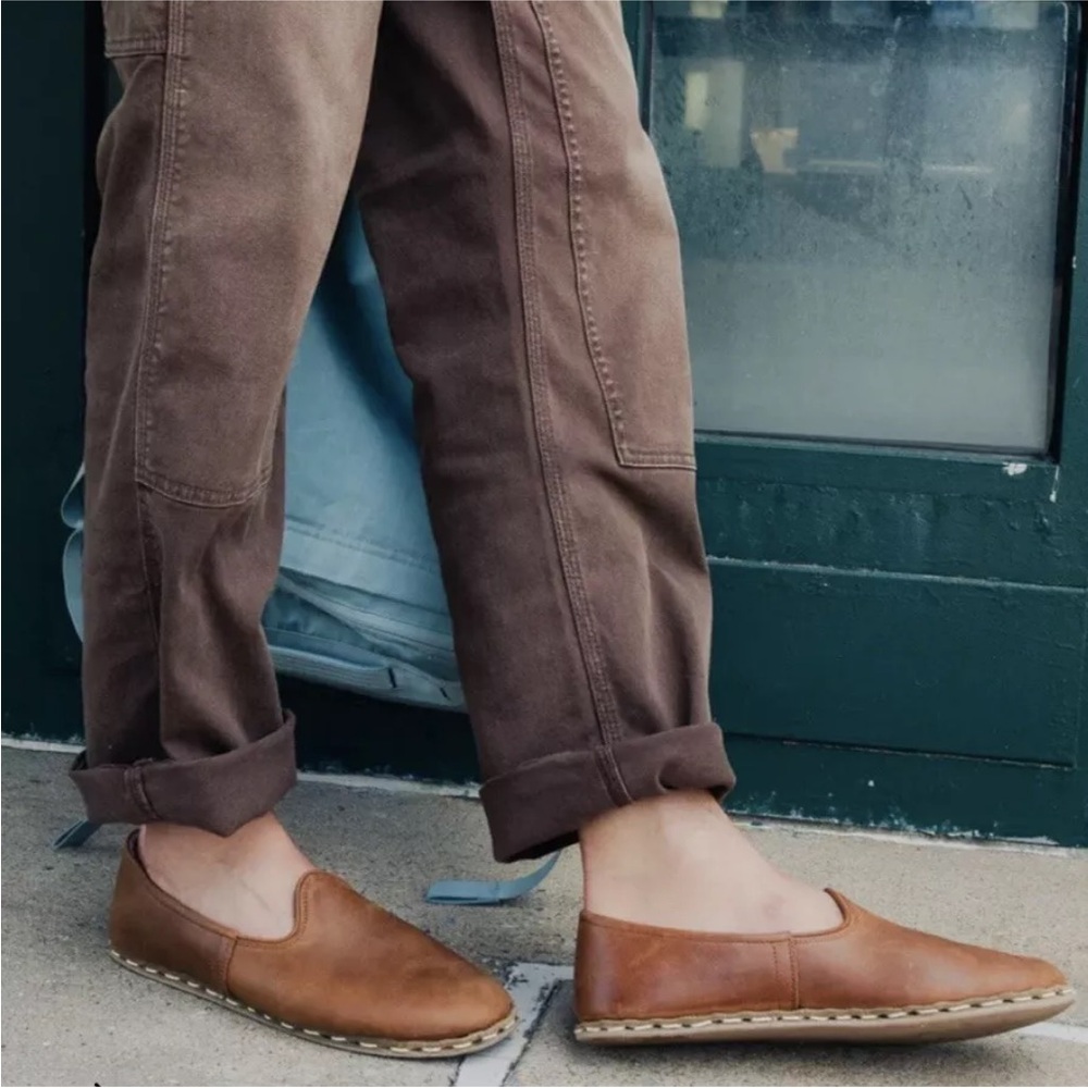 Sabah Men’s Size 42 (10/10.5) Fort Worth Brown Loafers Leather Handmade Turkey